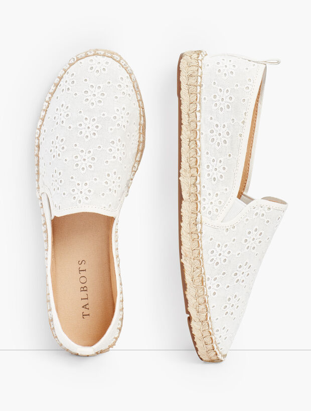 Izzy Espadrille Flats - Eyelet