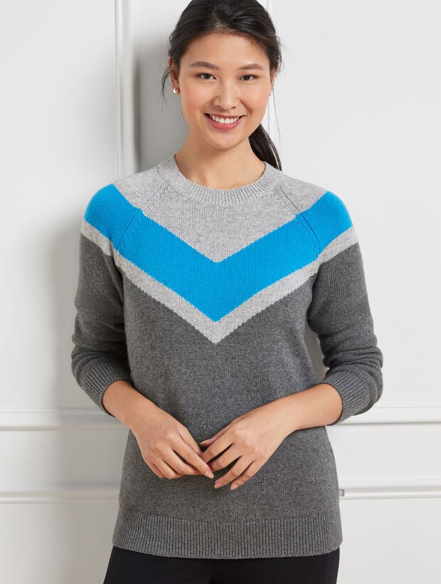 Talbots Colorblock Thermolite® Colorblock Crewneck Sweater | Talbots