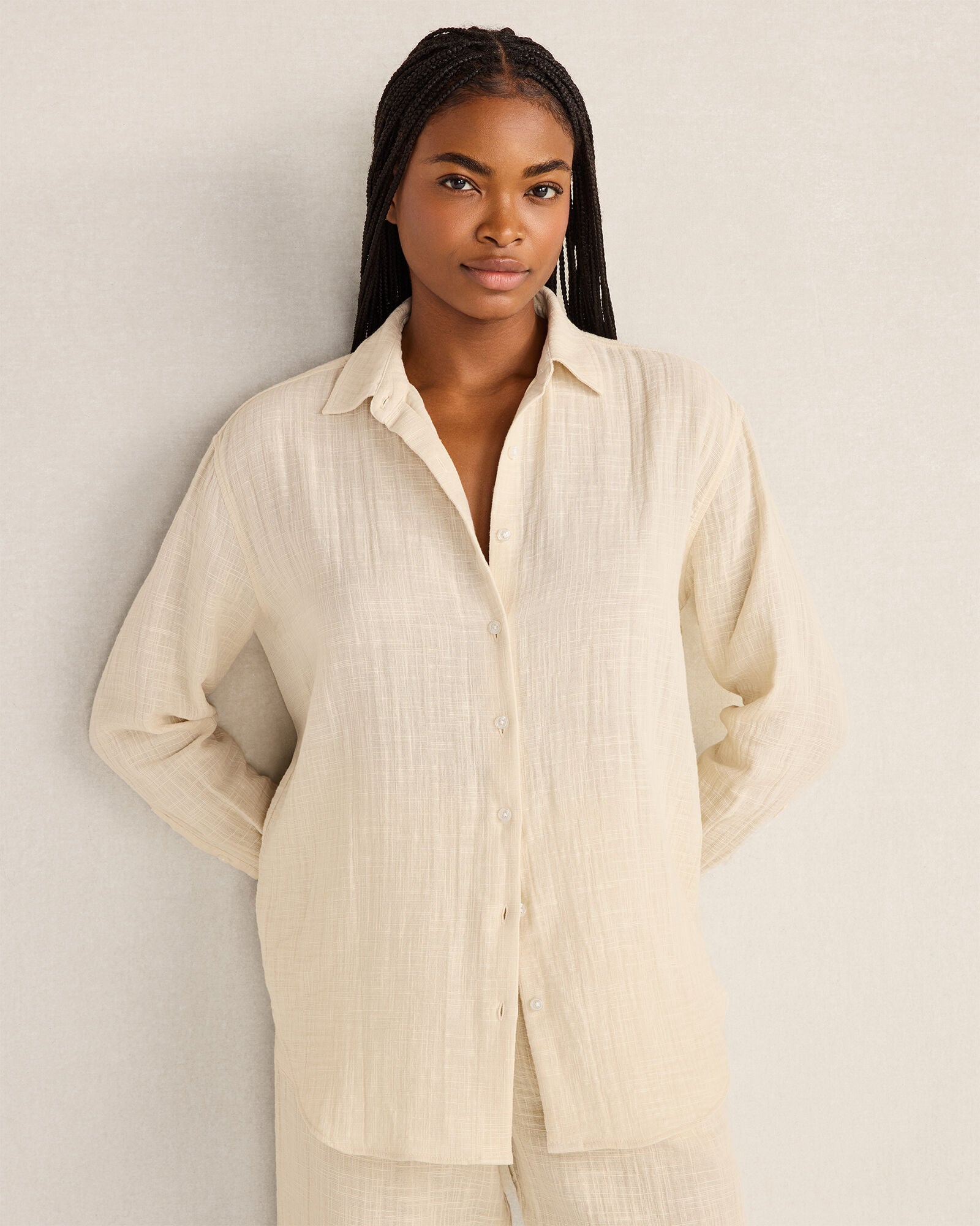 The Daily Shirt in Textured Cotton Gauze