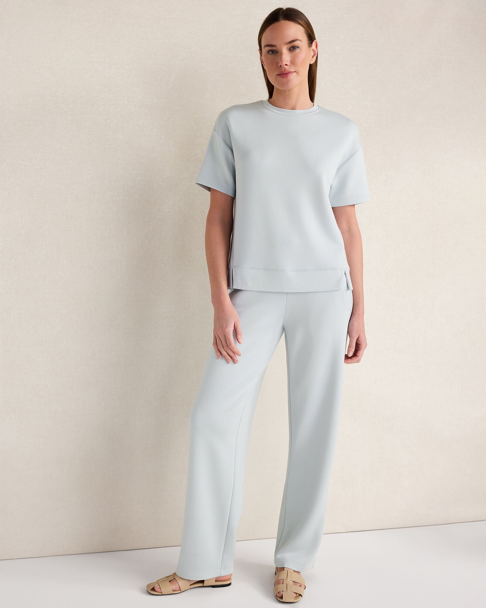 Soft Knit Relaxed Barrel Leg Pants