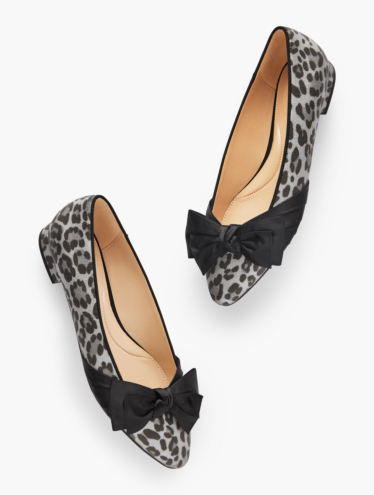Edison Bow Flats Metallic Leopard Bouclé Talbots