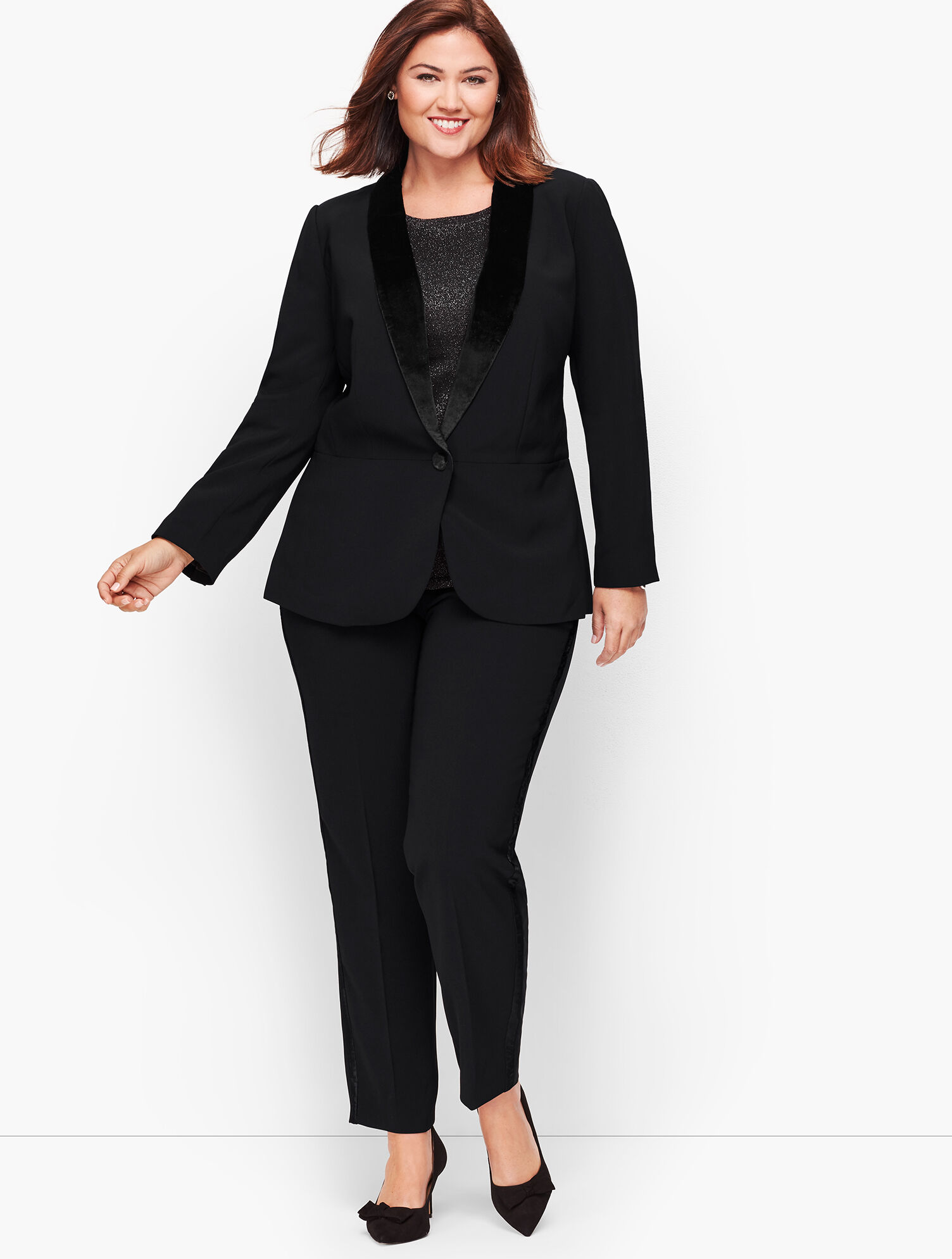 Stretch Crepe Tuxedo Blazer