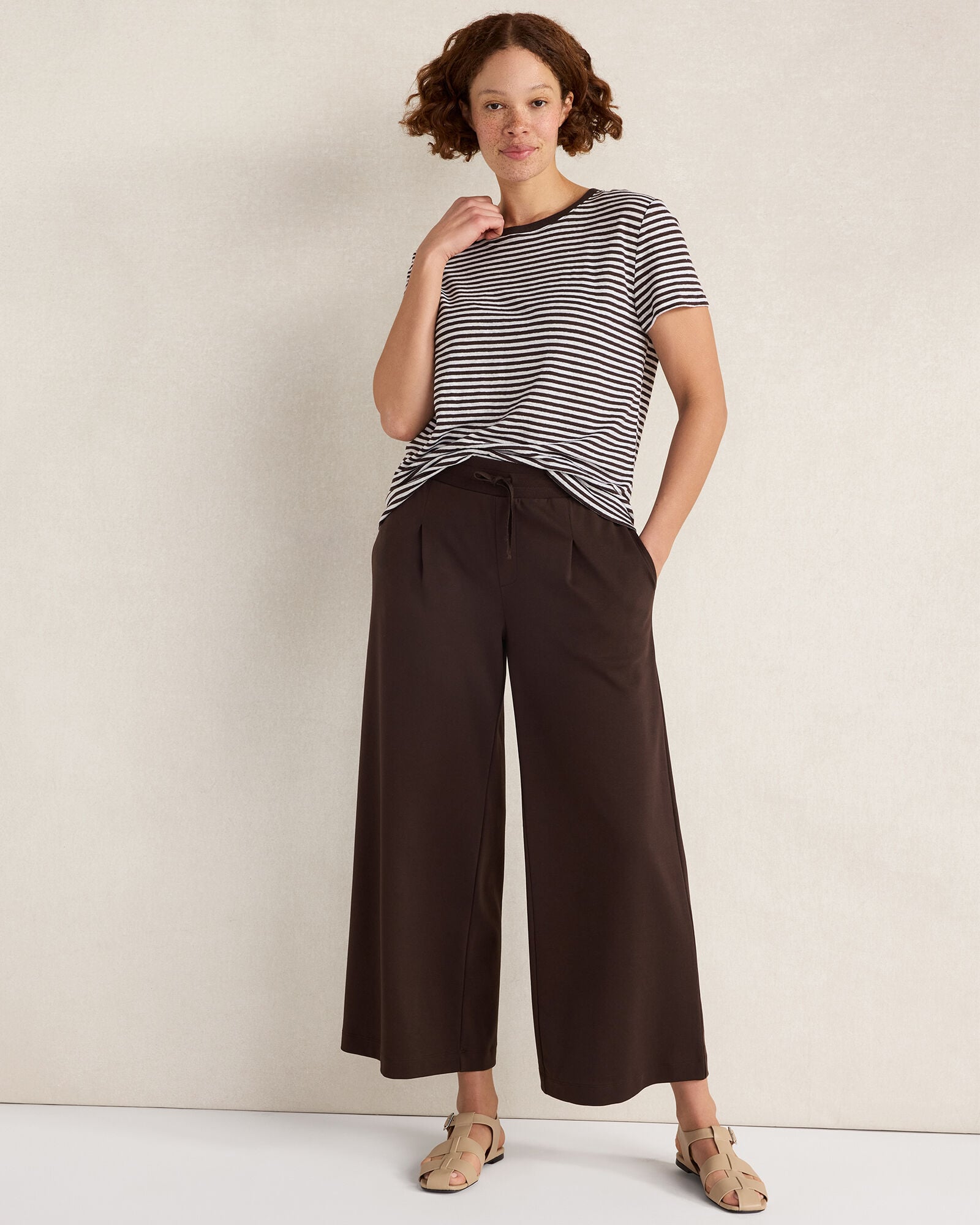 Organic Cotton Interlock Pleated Pants