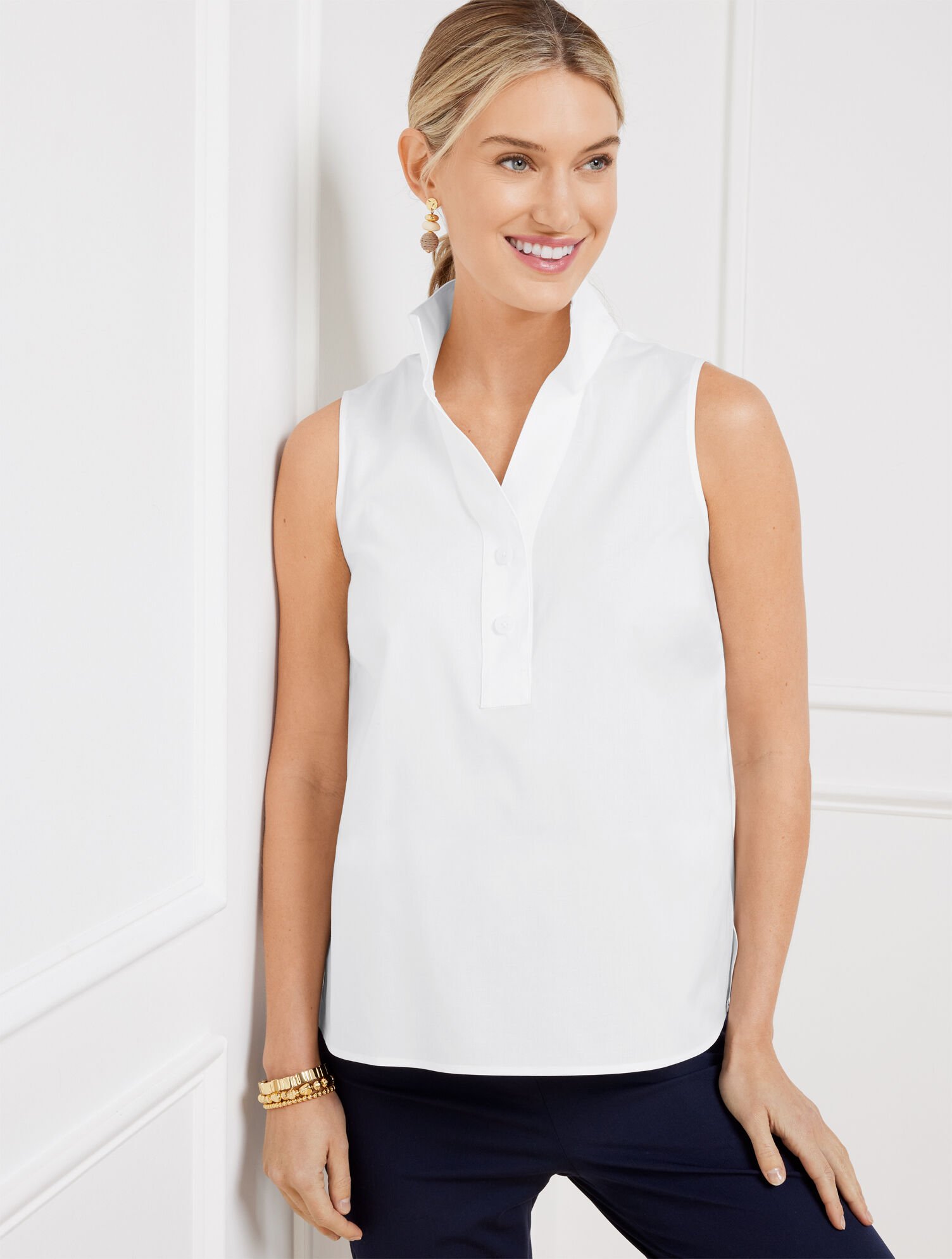 Sleeveless Non-Iron Popover Talbots