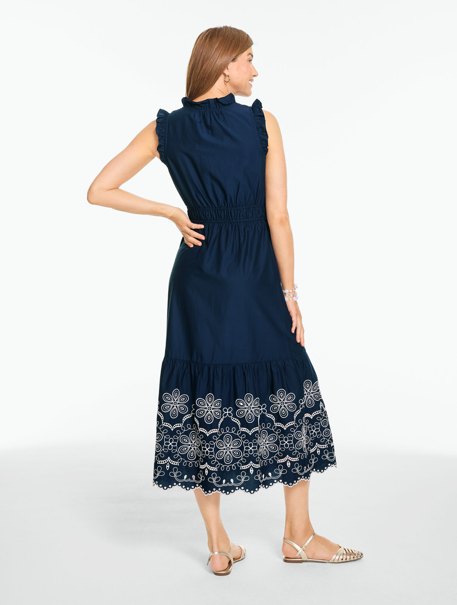 Eyelet Poplin Fit &amp; Flare Dress