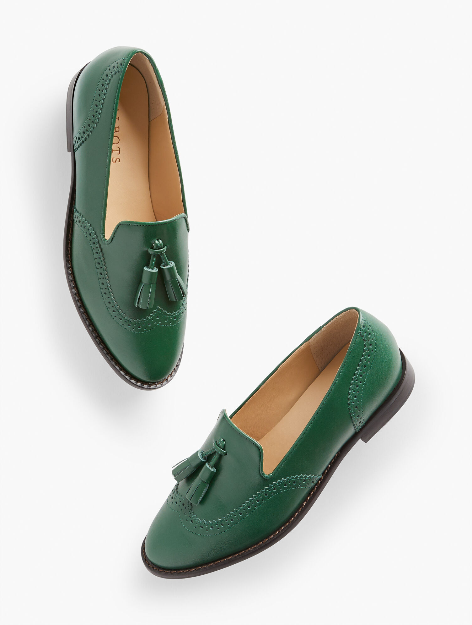 Leighton Brogue Nappa Loafers Talbots