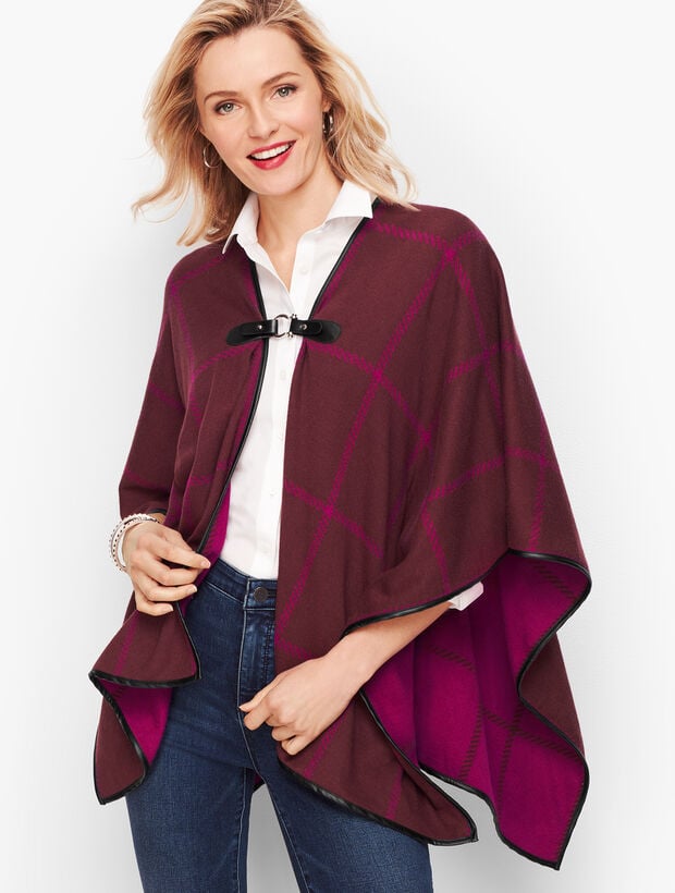 Talbots Ruanas Trimmed Plaid Ruana | Talbots
