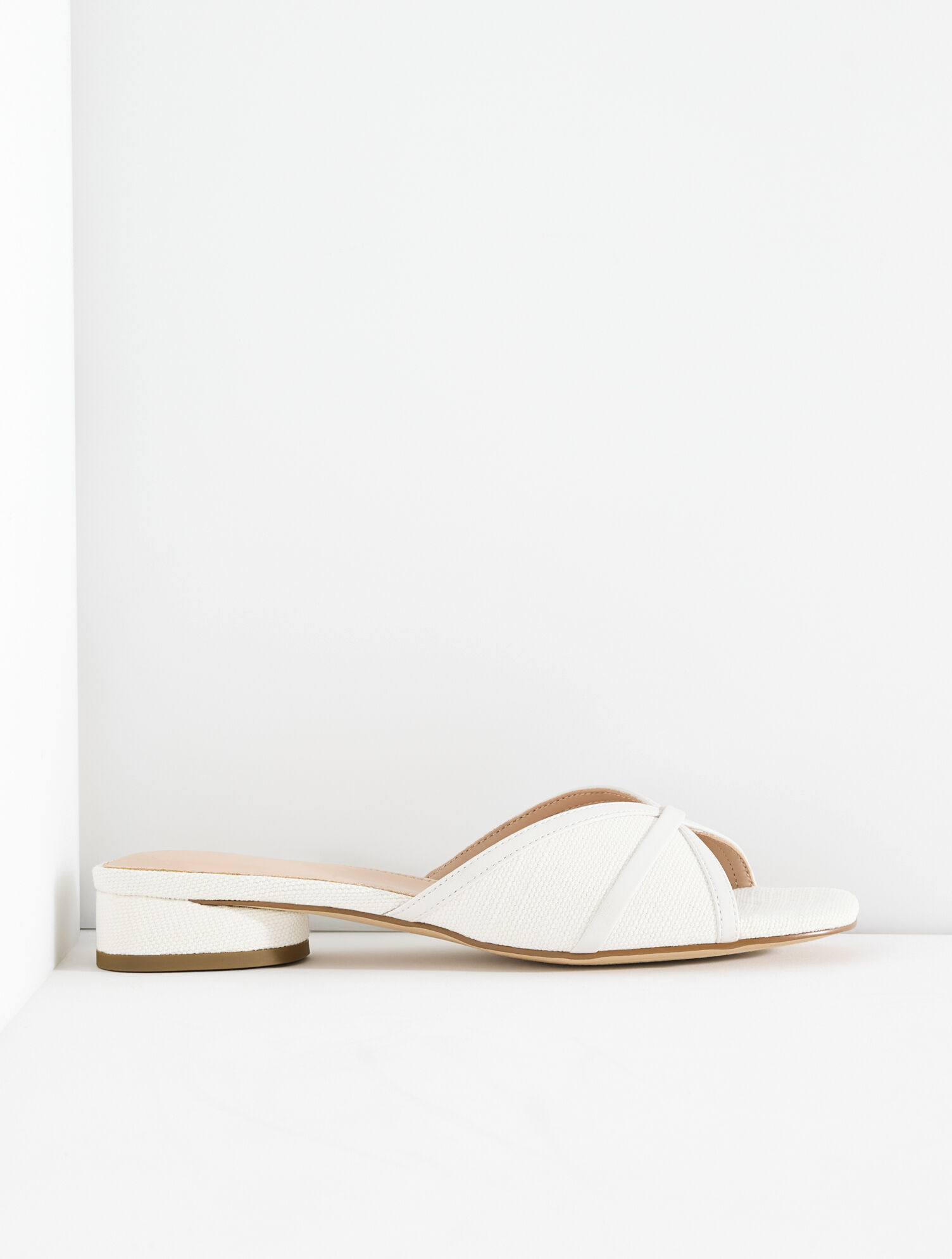 Val Block Heel Slide - Washed Linen