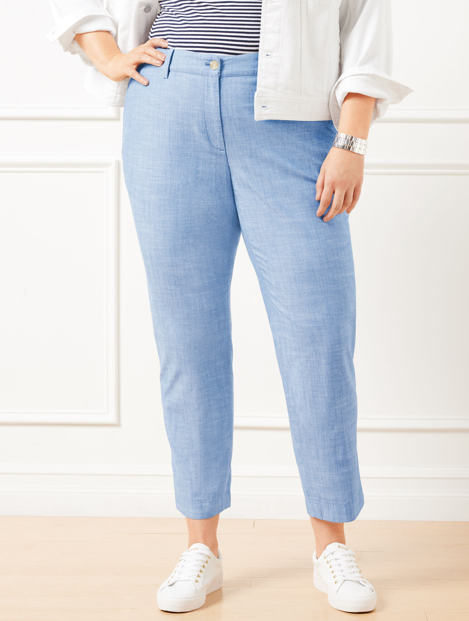 Perfect Crops - Newport Chambray - Curvy Fit