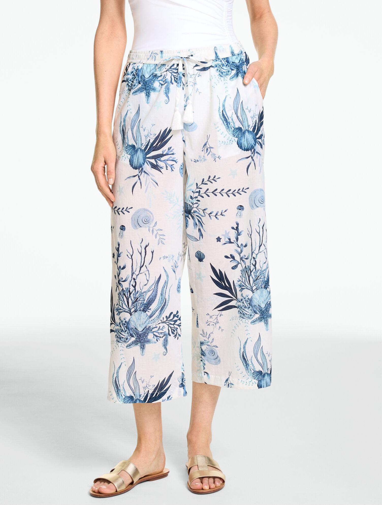 Aqua Club Voile Pant Cover-Up - Seascape