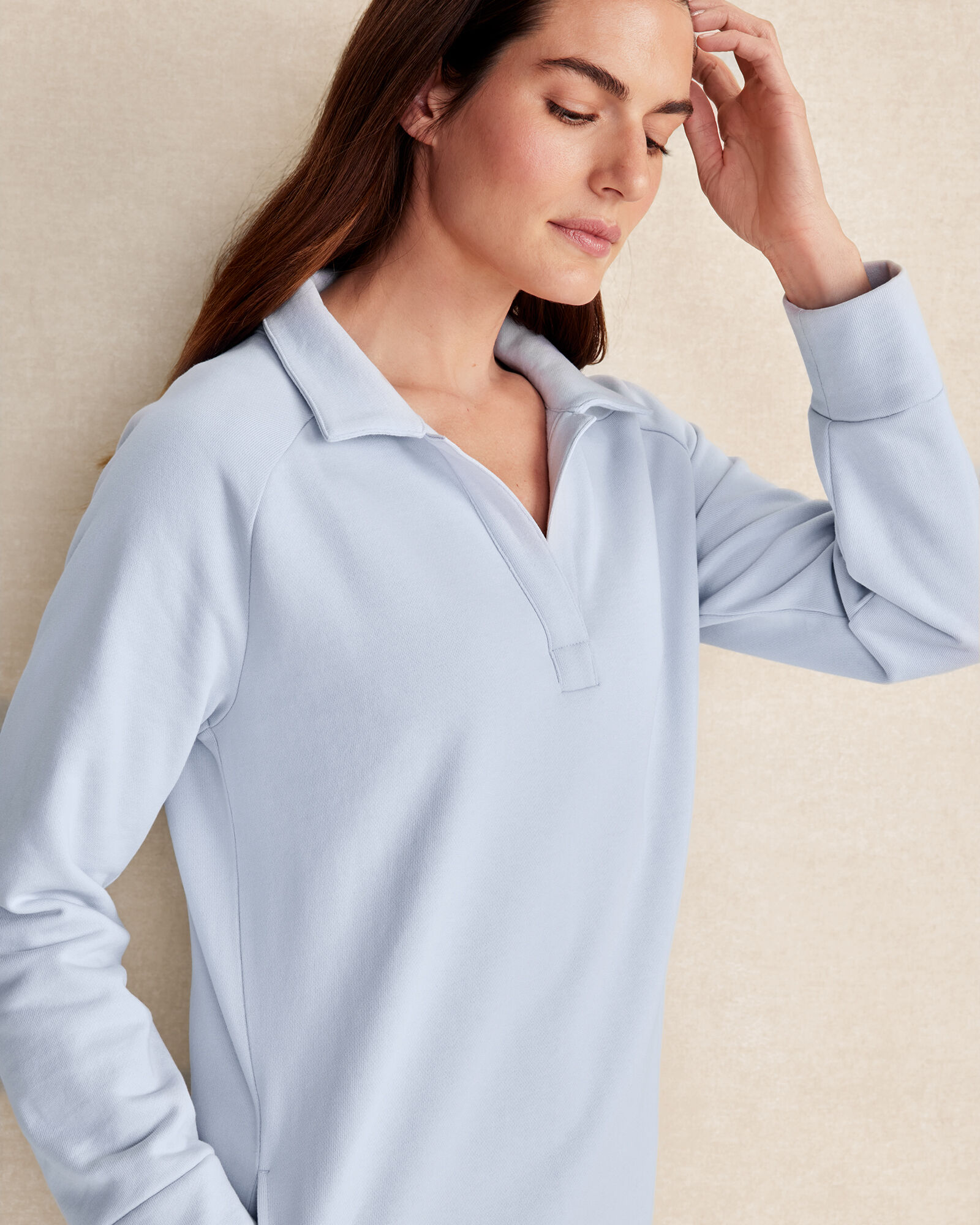 Terry Dress Shirt Collar 3/4 Sleeve Midi Plus Length Poliamide Taffta (Botanic Santuary)