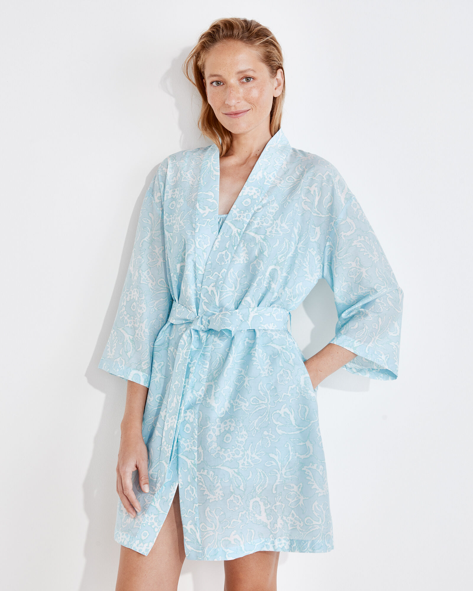 Cotton Silk Floral Robe