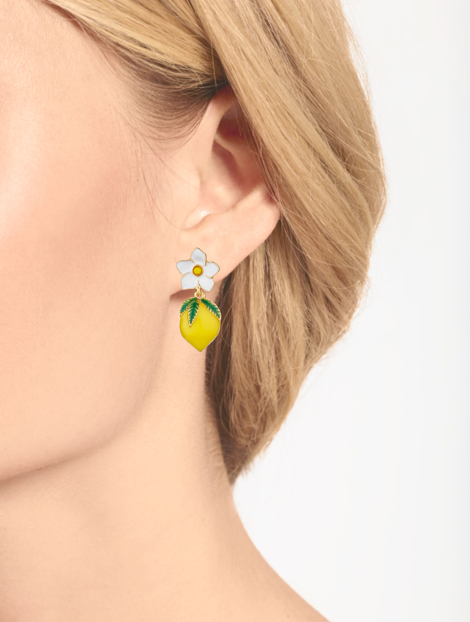 Flower &amp; Lemon Earrings