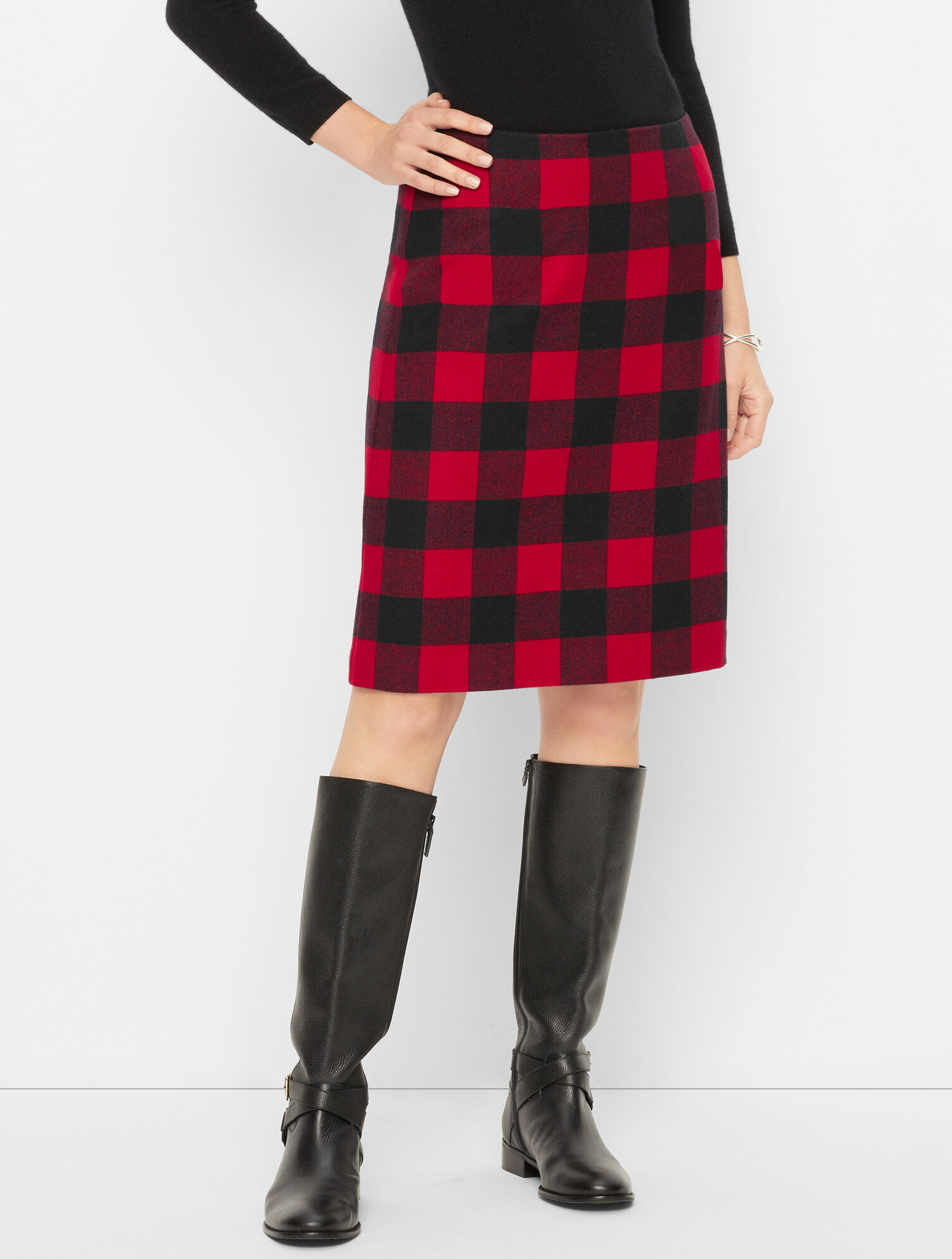 Wool Blend A-Line Skirt