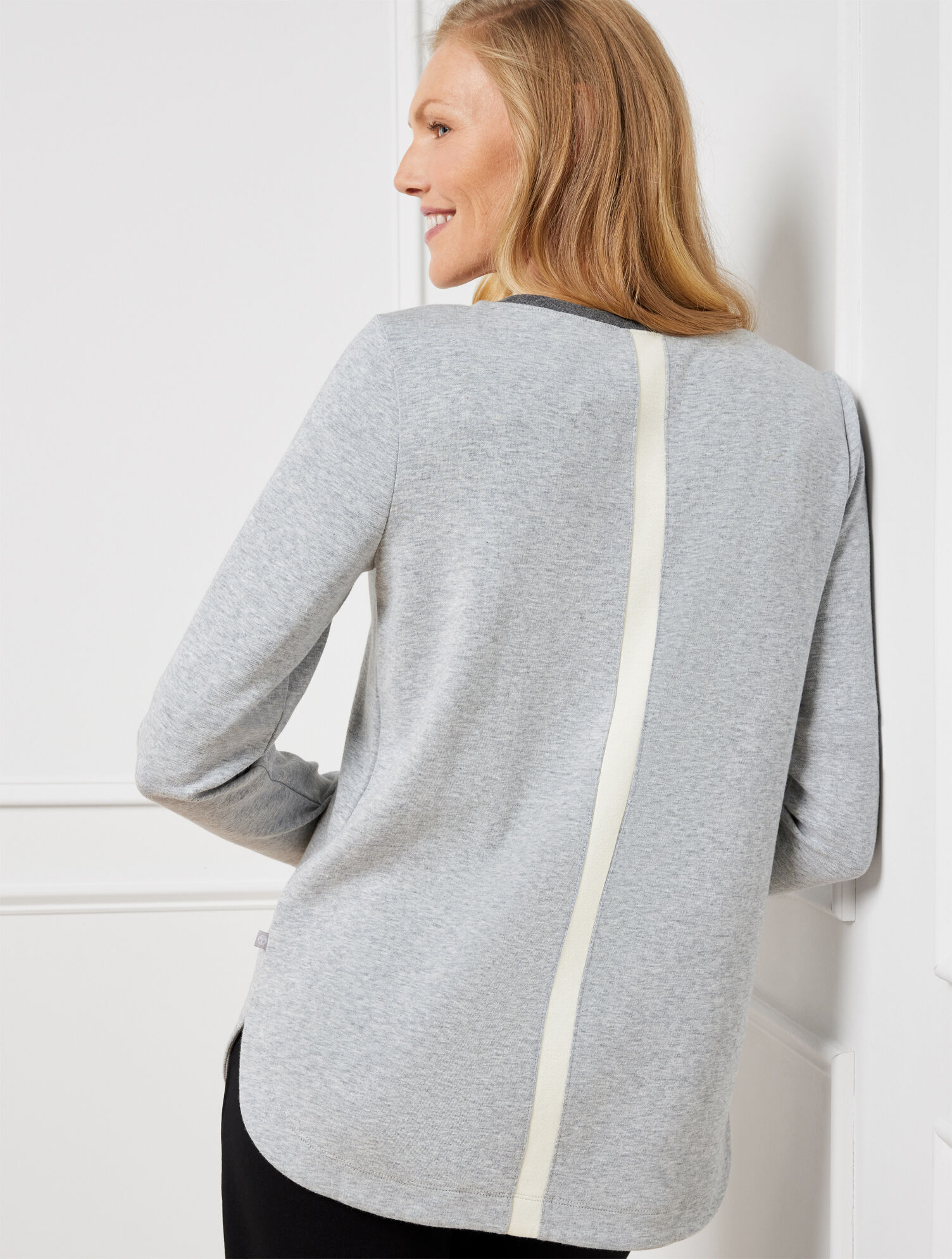 Talbots Colorblock Colorblock Curved Hem Pullover | Talbots