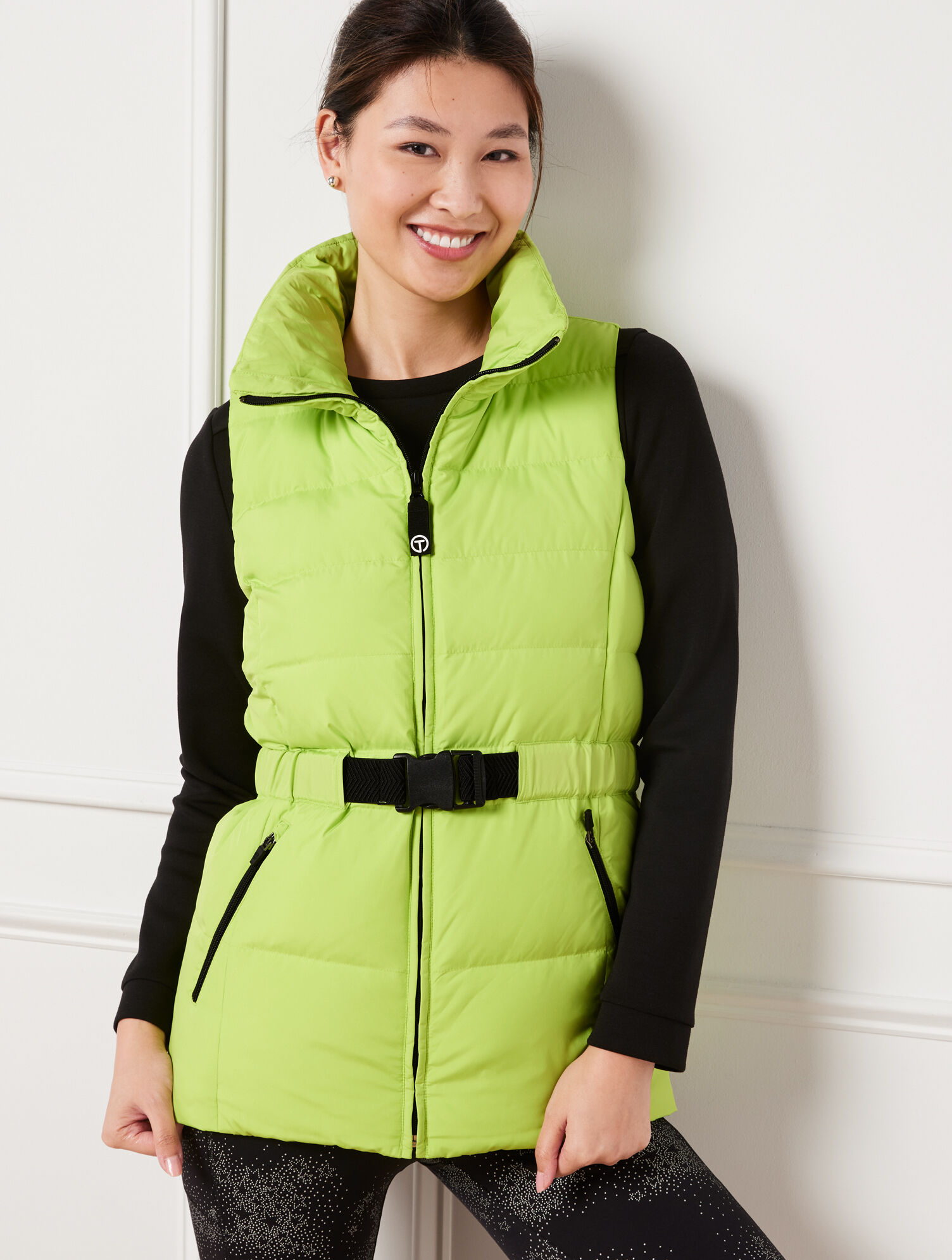 Belted Puffer Vest Talbots