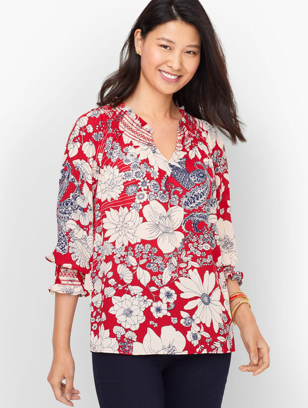 Smocked Top - Paisley Floral
