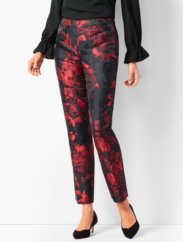 Painted Floral Talbots Chatham Ankle Pants