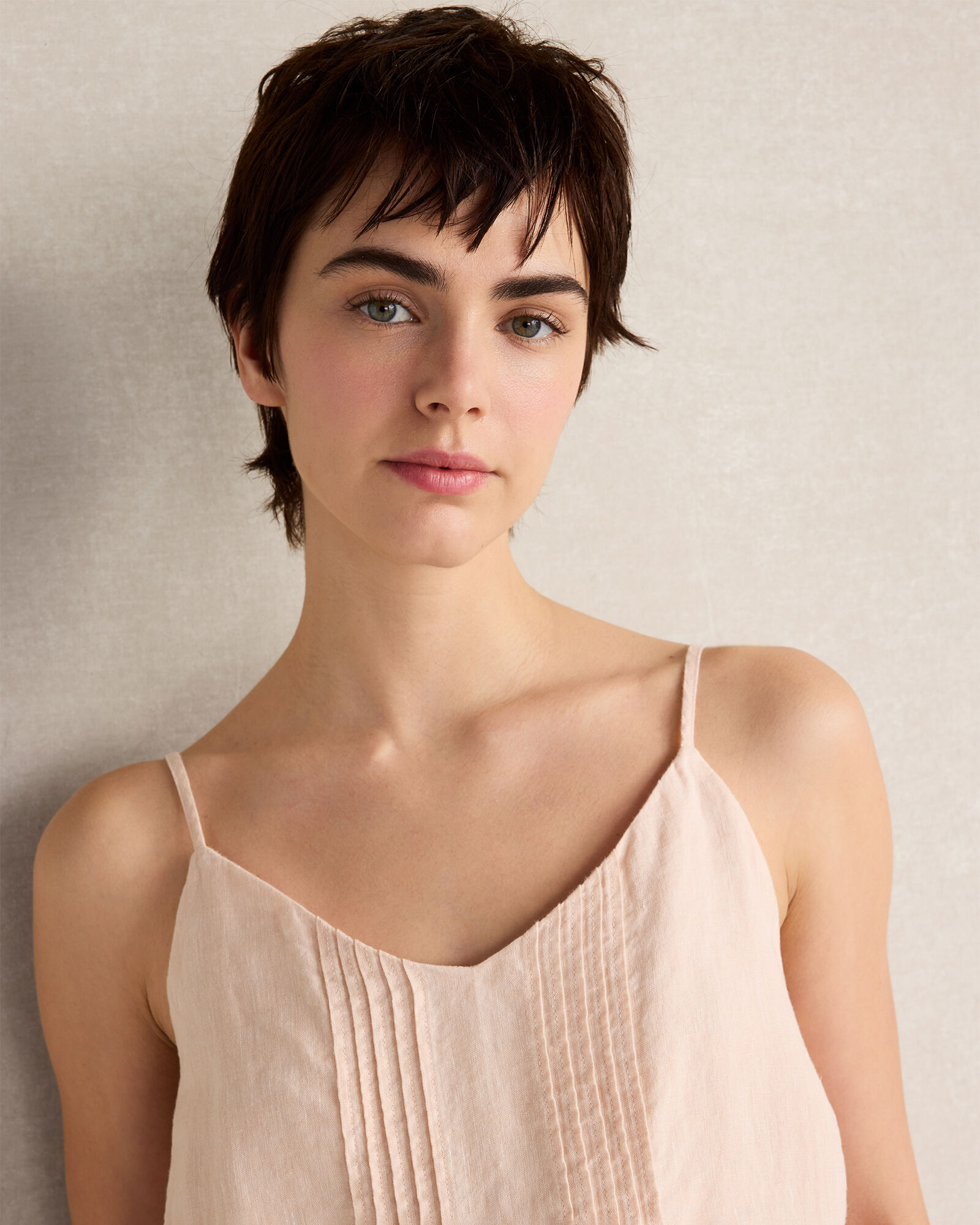 Linen Pintuck Cami
