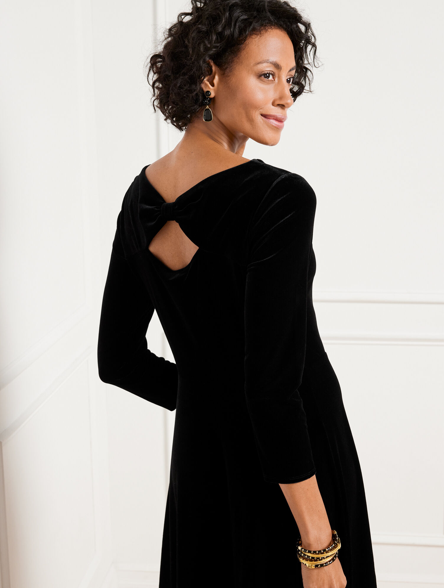 Velour Fit & Flare Dress | Talbots