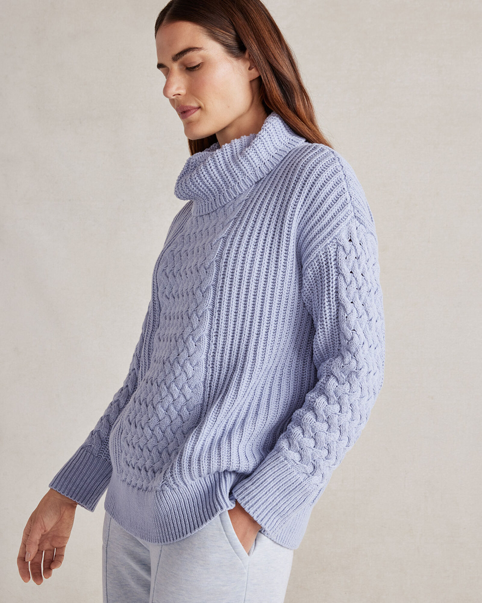 ニット/セーター FUR BRAID CABLE KNIT Imani Cable Knit Faux Fur Sweater - Final Sale – COCO + CARMEN