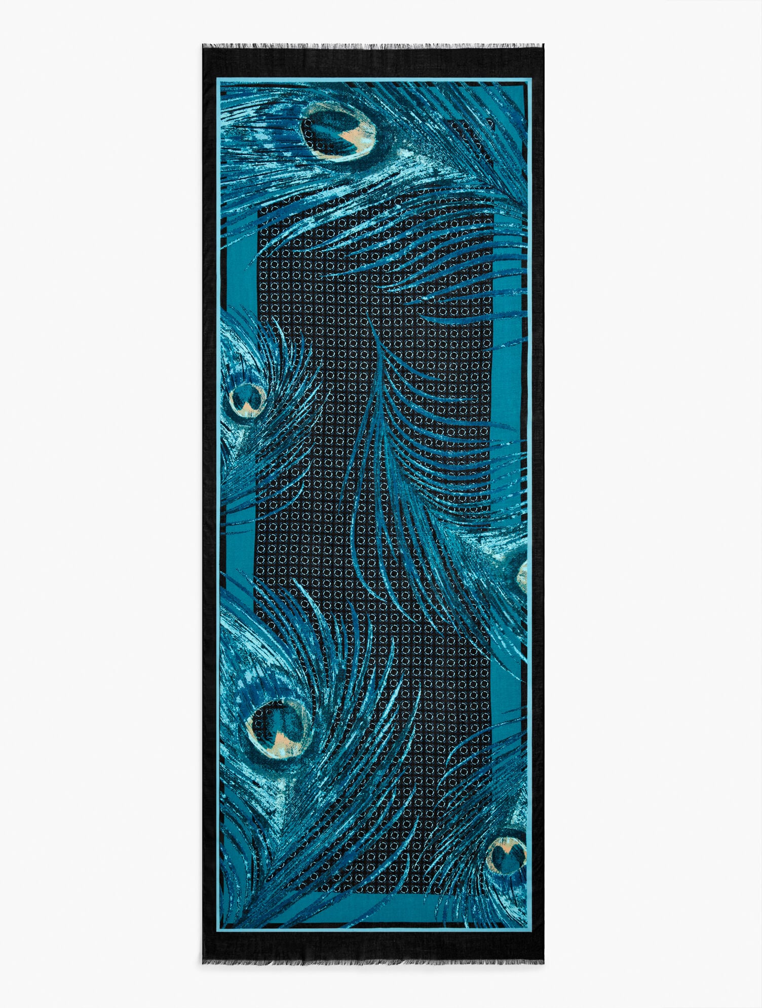 Peacock Feathers Oblong Scarf
