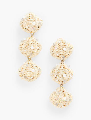 Raffia Seashell Drop Earrings