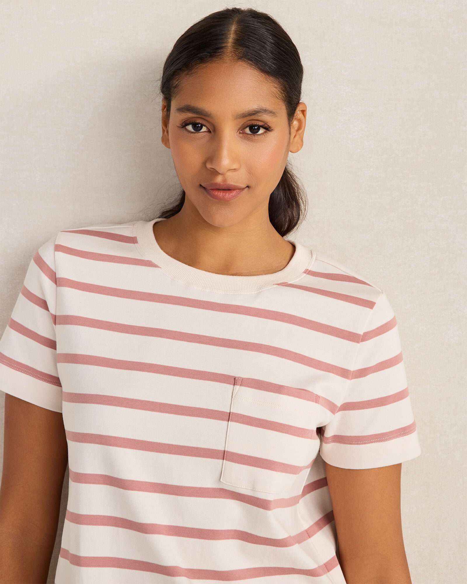Organic Cotton Interlock Striped T-Shirt Dress