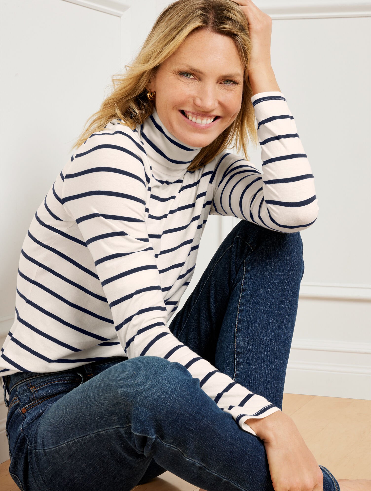 Turtleneck Chloe Stripe Talbots