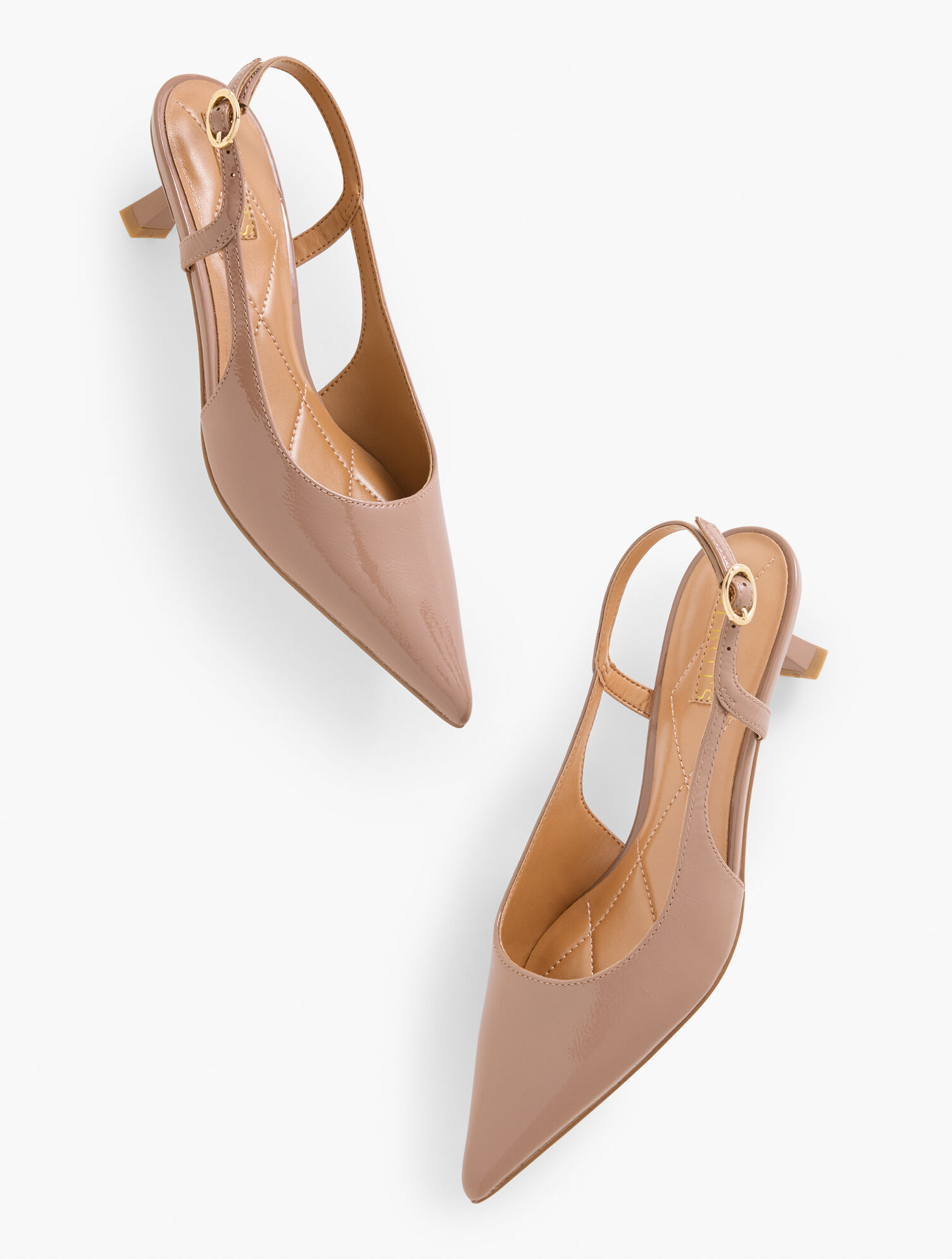 Olivia Slingback Kitten Heel Pumps - Crinkle Patent - image 2