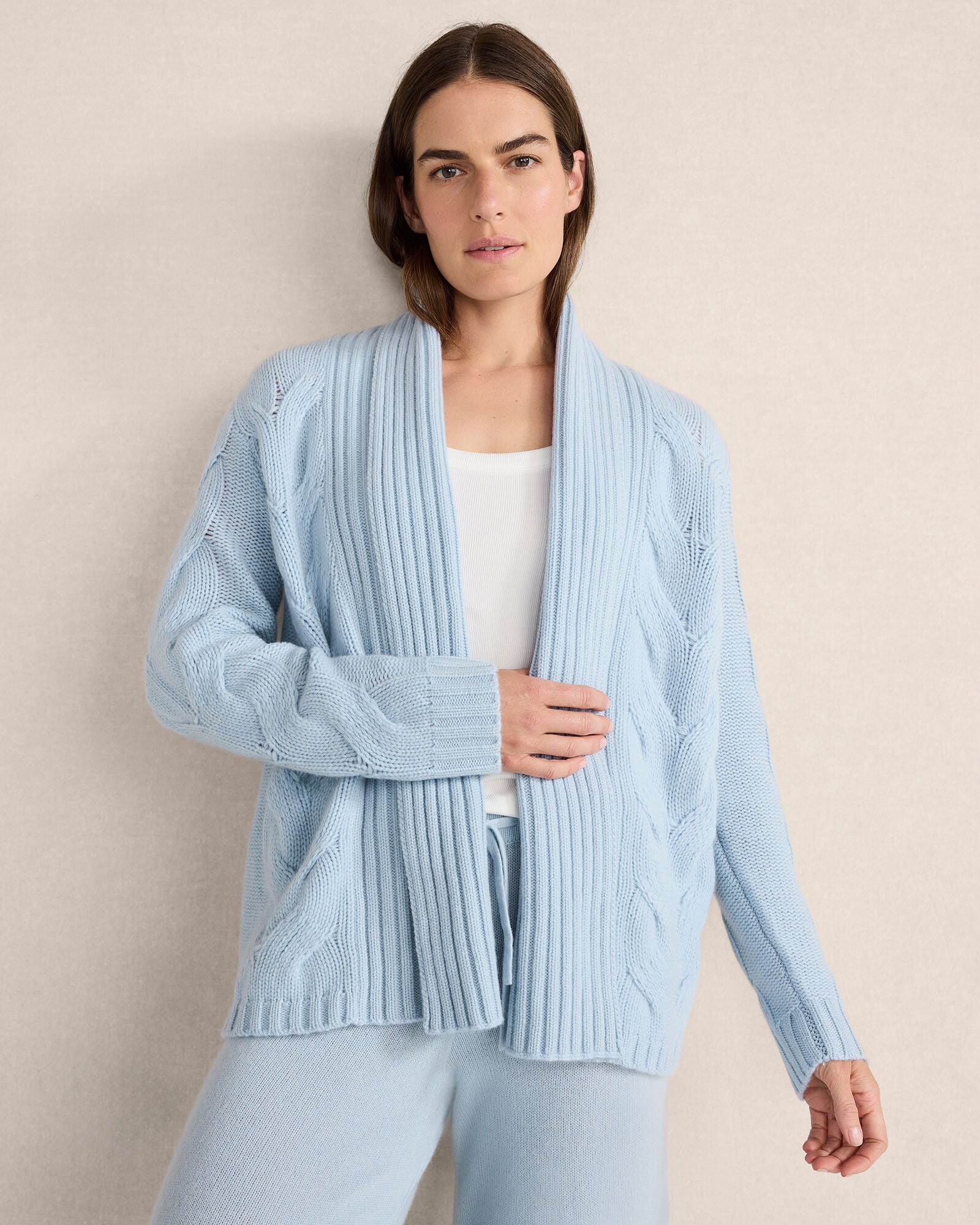 Cashmere Chunky Cable Knit Cardigan | Haven Well Within