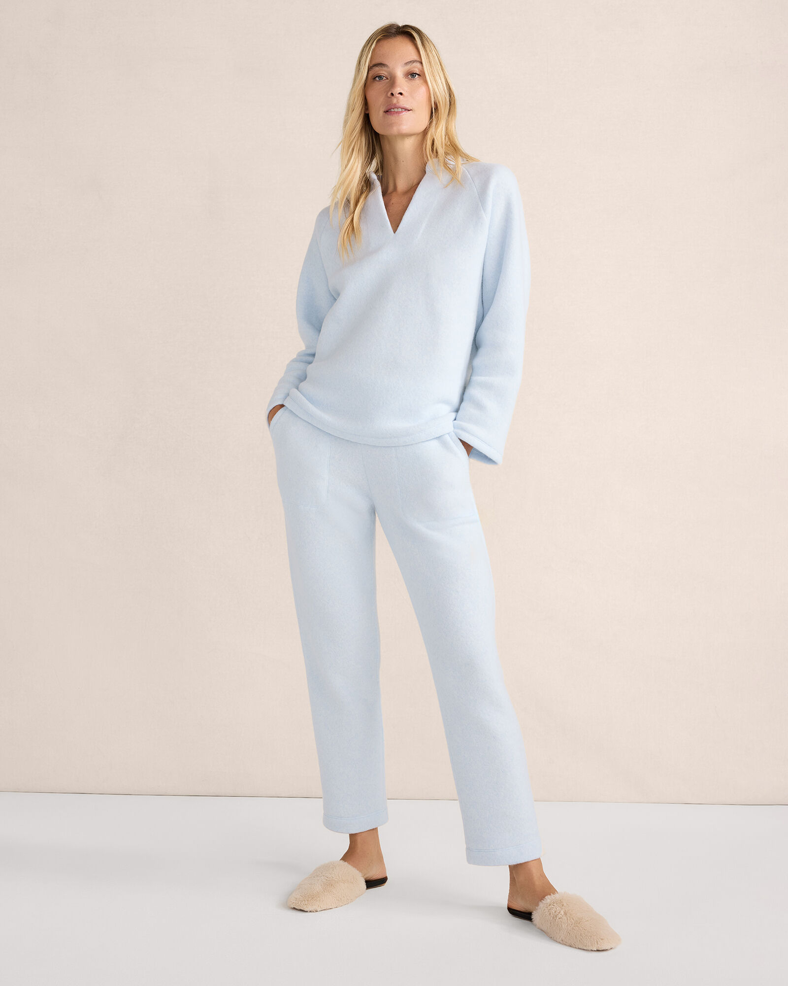 Comfort Fleece Notch-Neck Pullover