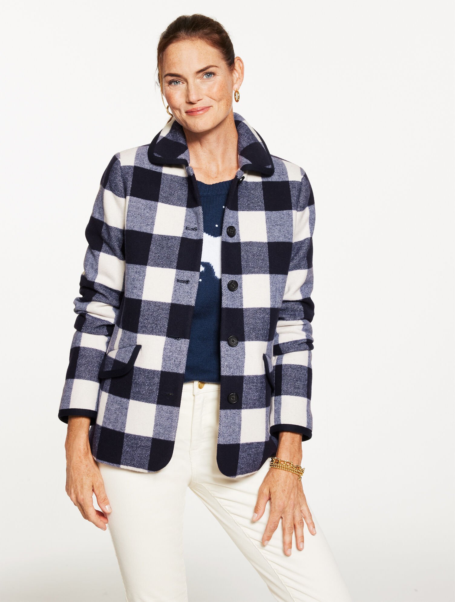 Buffalo Check Tipped Jacket | Talbots