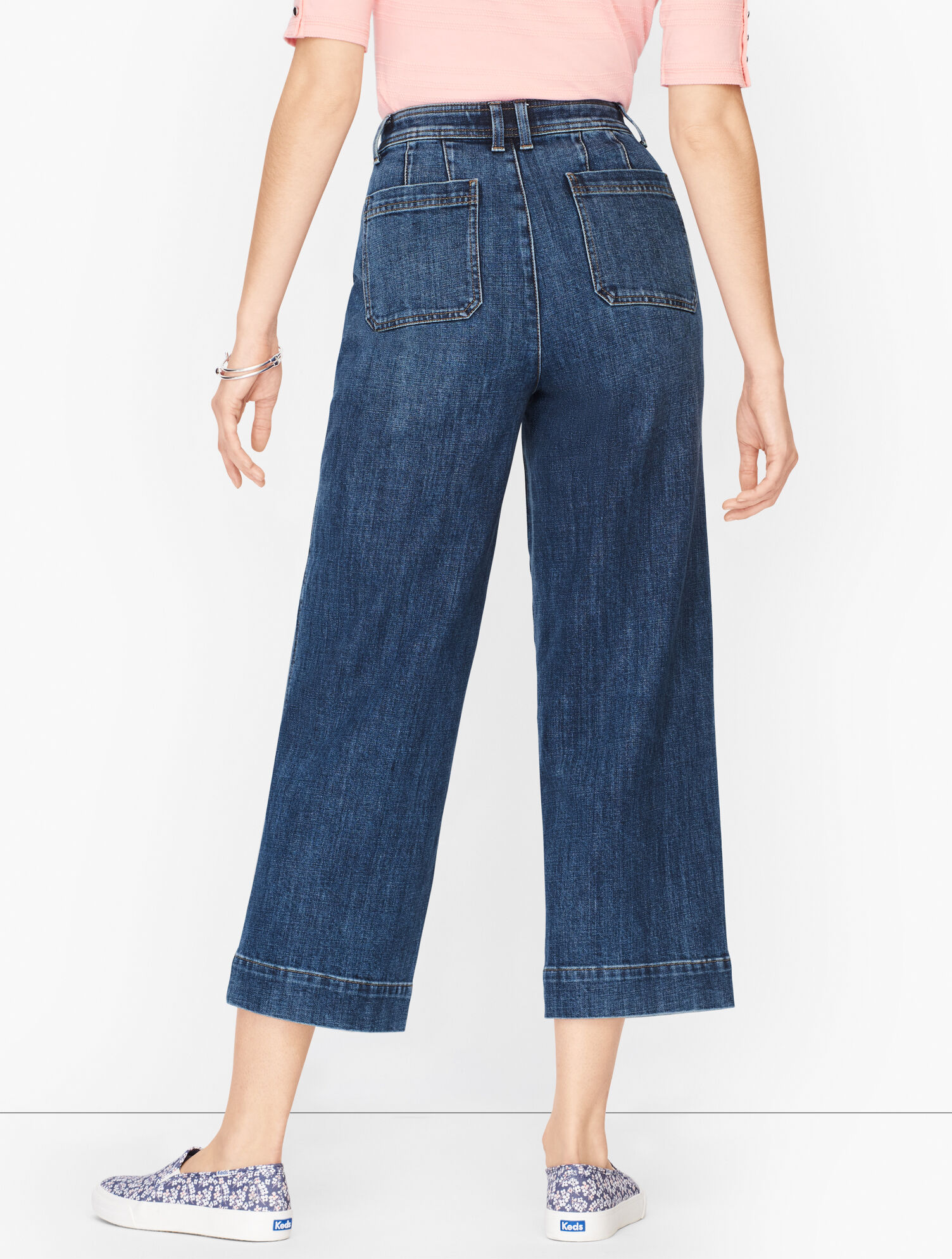 Wide Leg Crop Jeans - Fleet Wash - Curvy Fit