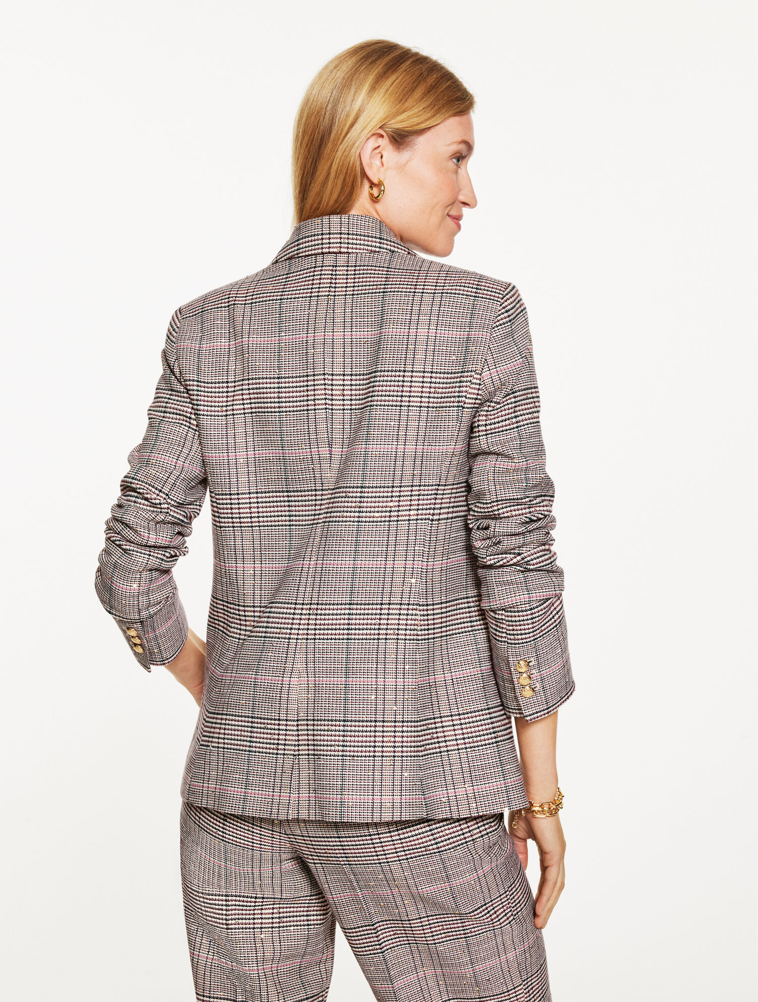 Double Breasted Blazer - Glen Plaid