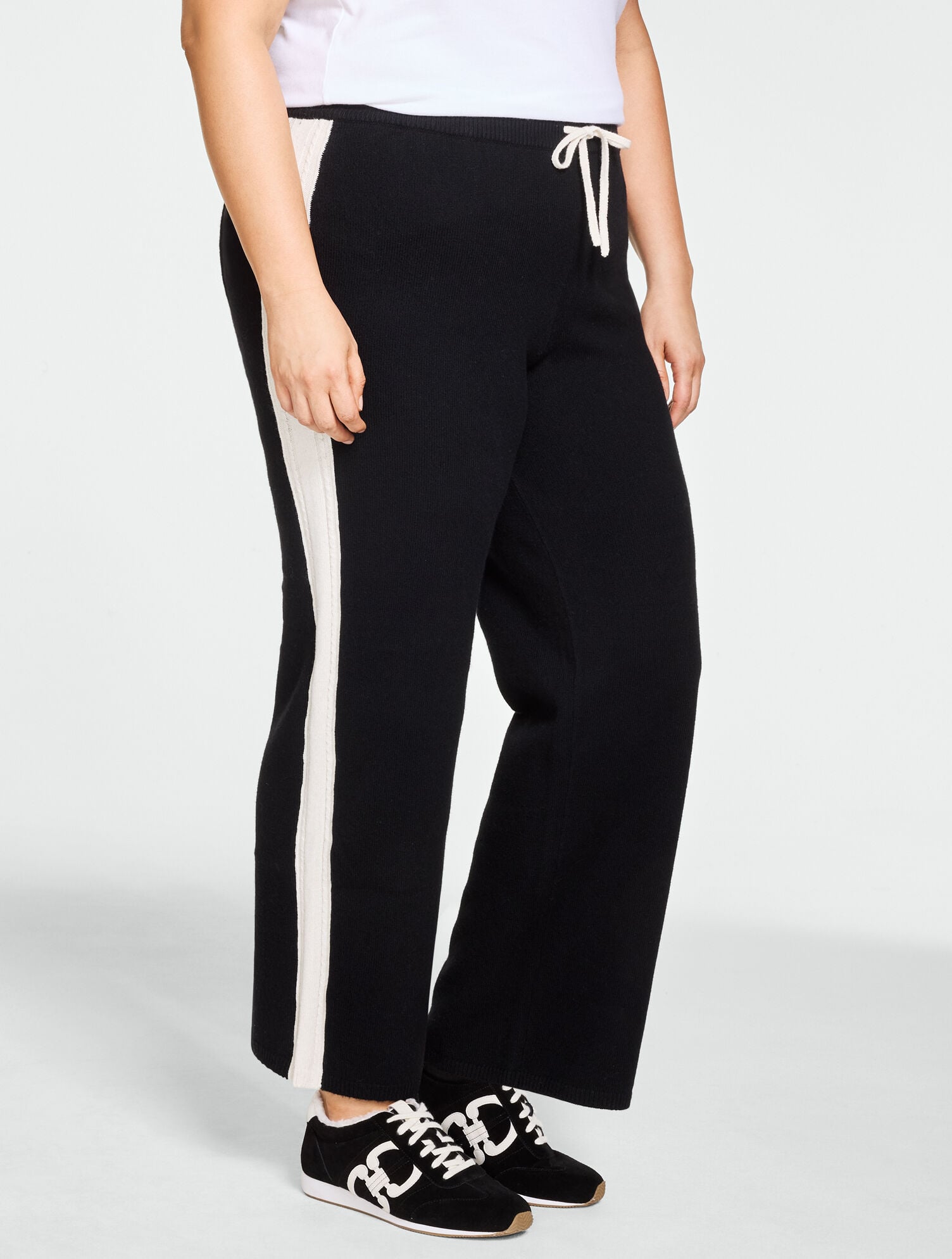 Cable Knit Wide Leg Sweater Pants