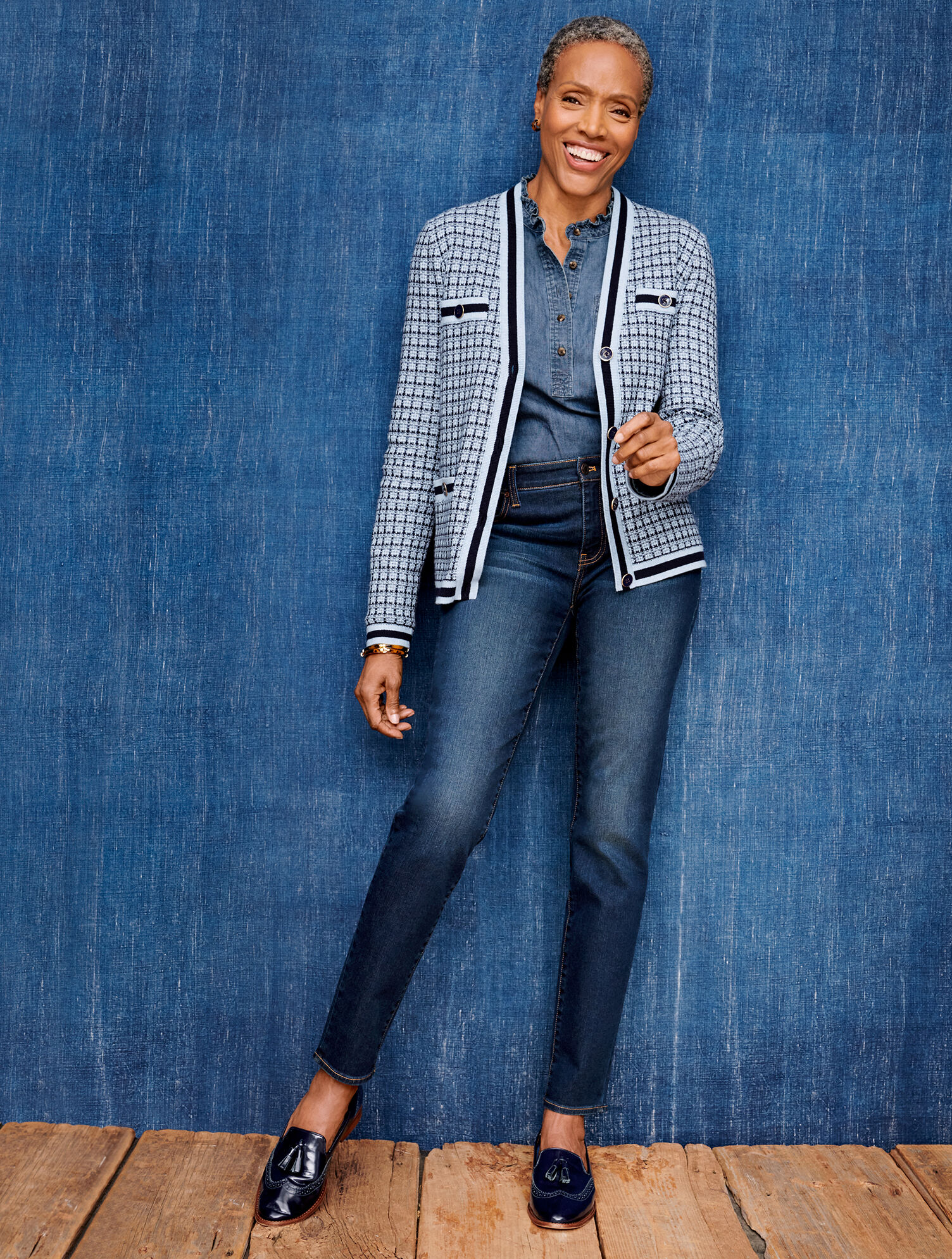 denim shirt ruffle