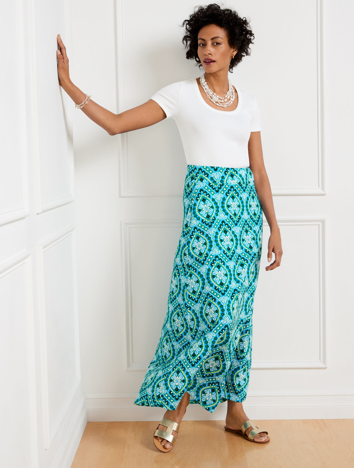 Jersey Maxi Skirt - Damask | Talbots