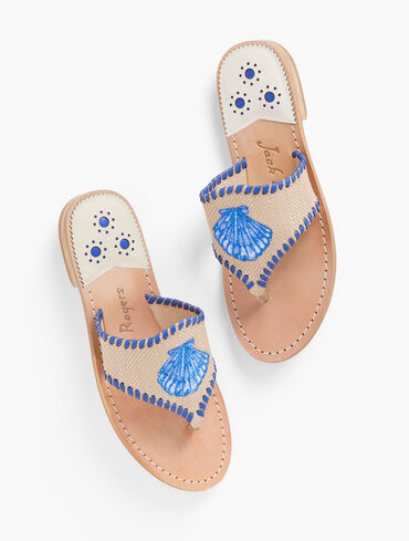 Jack Rogers&reg; For Talbots Shell Embroidered Sandals