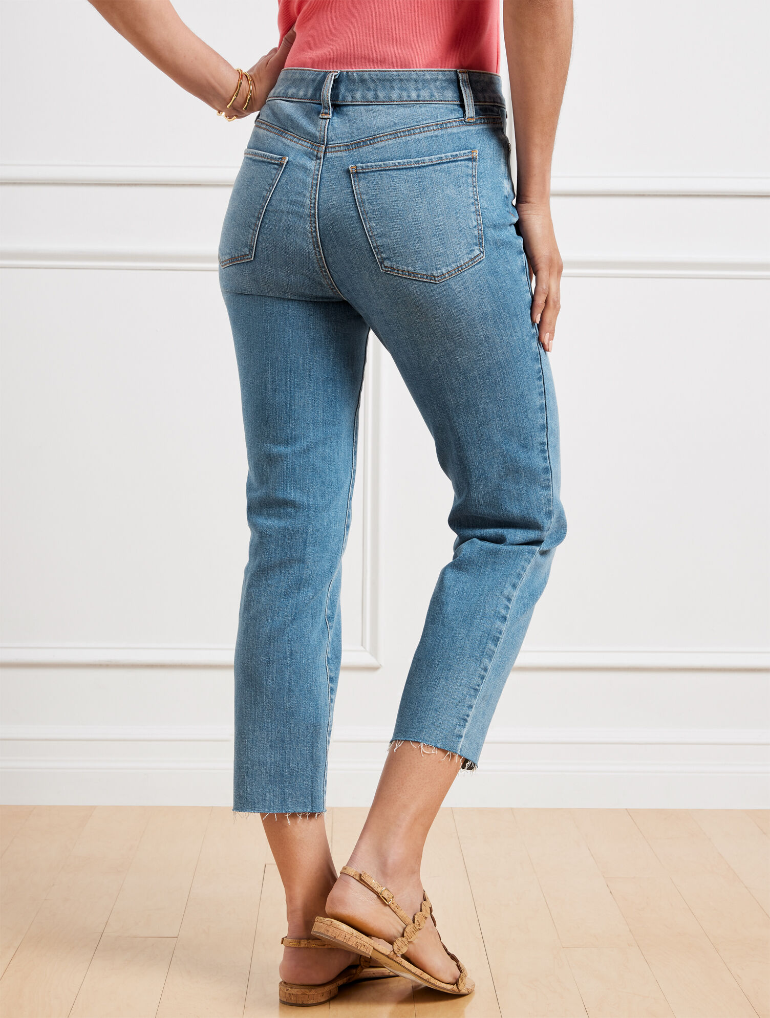 Crop Straight Leg Jeans - Lenox Wash