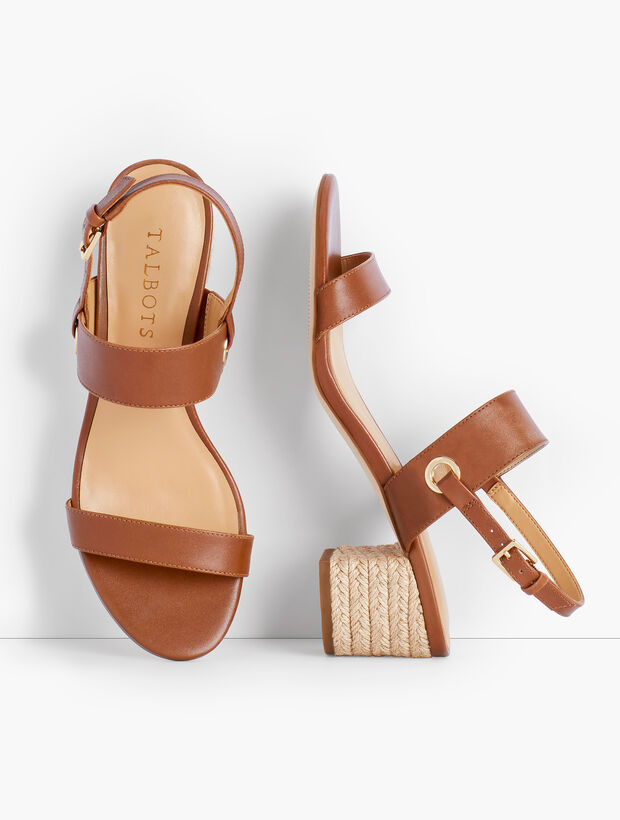 Mimi Rope Heel Sandals - Vachetta Leather