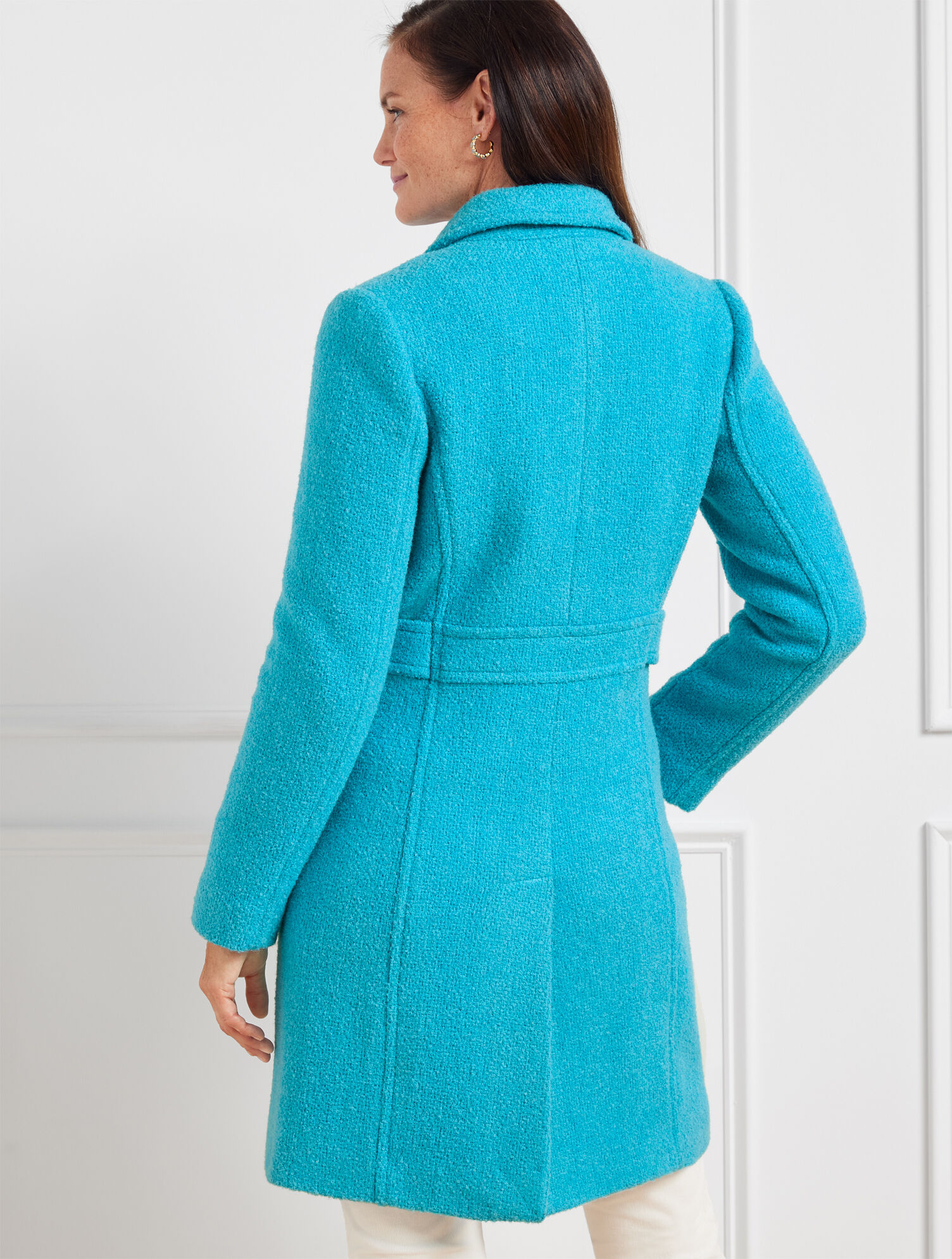 Wool Bouclé Long Coat | Talbots