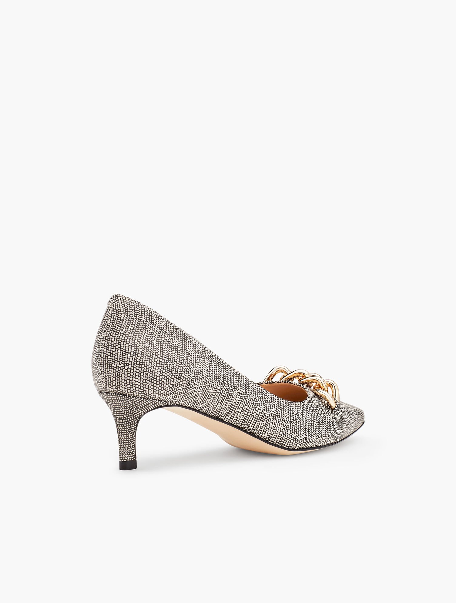 Erica Chainlink Kitten-Heel Pumps