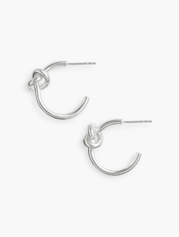 Sterling Silver Knot Hoop Earrings