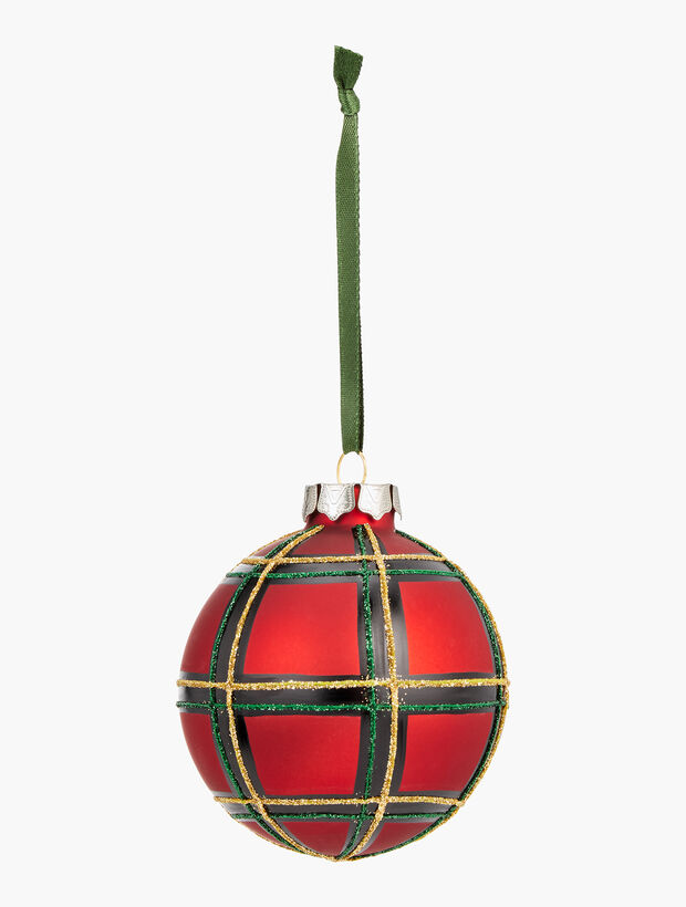 Red Tartan Plaid Ornament