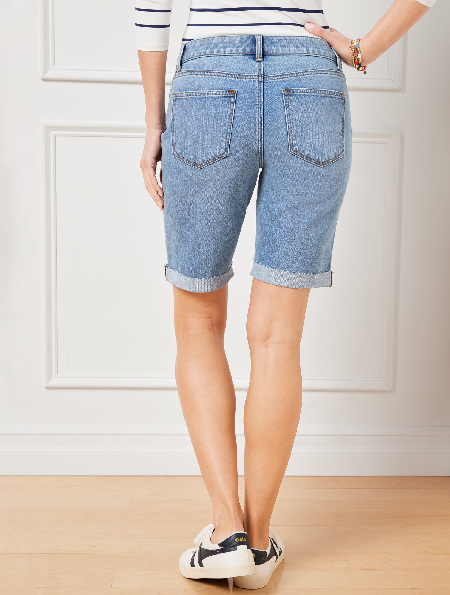 Girlfriend Denim Shorts Mira Wash Talbots