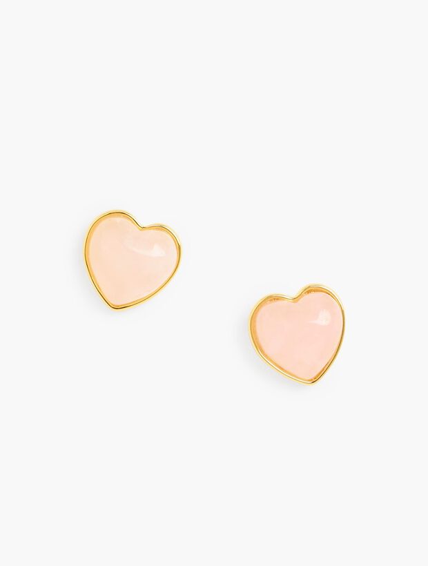 Rose Quartz Heart Earrings