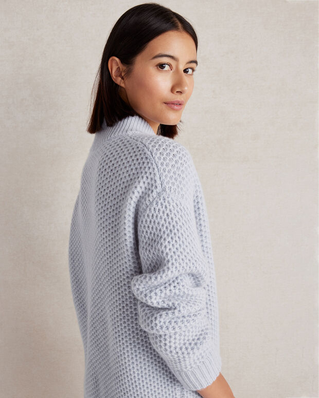 Cashmere Honeycomb Shawl Collar Sweater | Haven Well Within