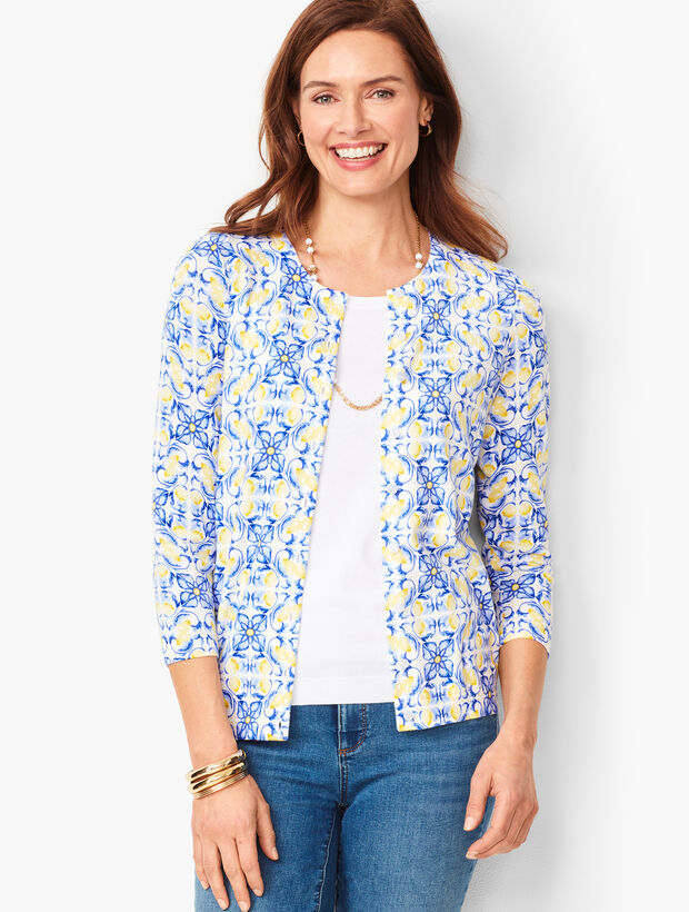 Charming Cardigan - Flower &amp; Lemon Print