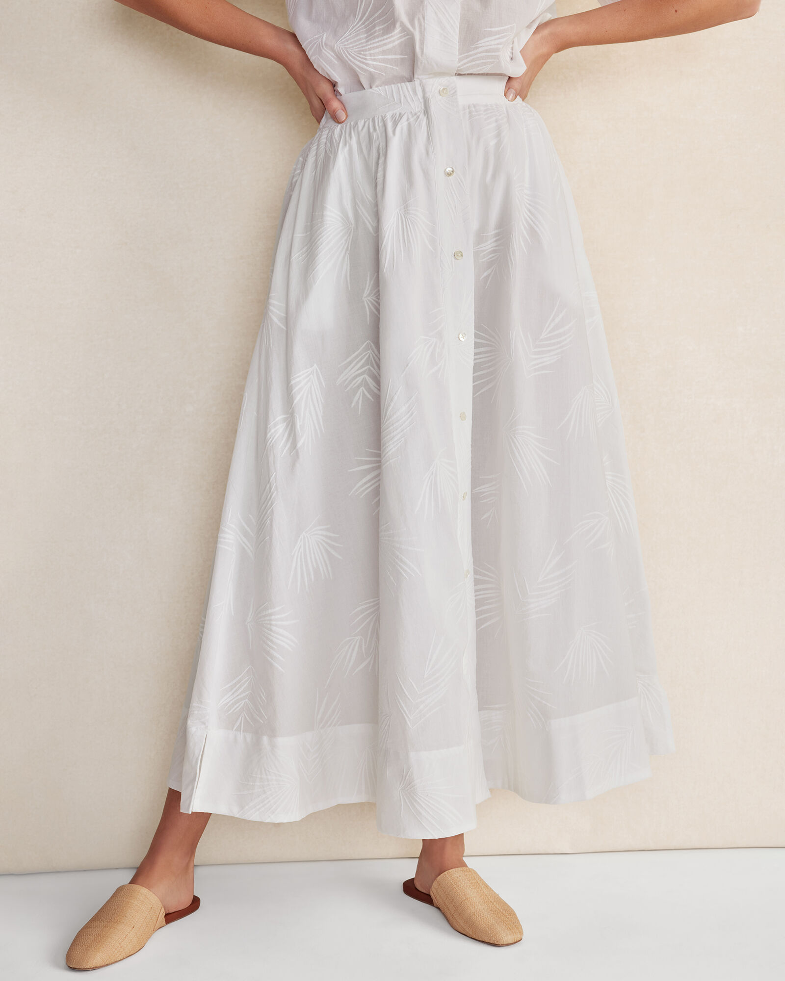 Organic Cotton Embroidered Voile Skirt | Haven Well Within